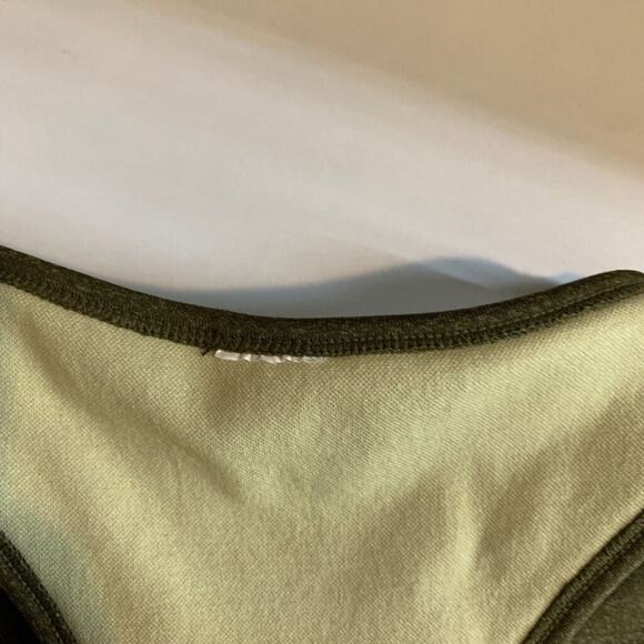 Fabletics Sports Bra Women M Medium Moss Seamless Low Impact Logo Band High Neck - Picture 11 of 13